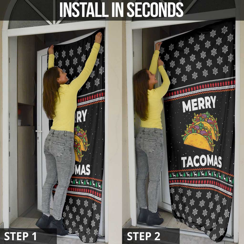 Merry Tacomas Christmas Door Cover Xmas Holiday Patterns - Wonder Print Shop