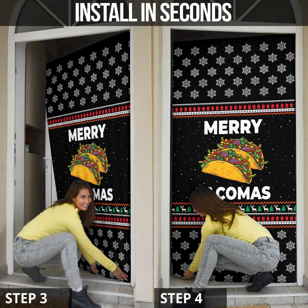 Merry Tacomas Christmas Door Cover Xmas Holiday Patterns - Wonder Print Shop