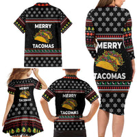 Merry Tacomas Christmas Family Matching Long Sleeve Bodycon Dress and Hawaiian Shirt Xmas Holiday Patterns - Wonder Print Shop