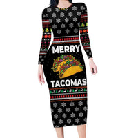 Merry Tacomas Christmas Family Matching Long Sleeve Bodycon Dress and Hawaiian Shirt Xmas Holiday Patterns - Wonder Print Shop