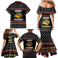 Merry Tacomas Christmas Family Matching Mermaid Dress and Hawaiian Shirt Xmas Holiday Patterns - Wonder Print Shop