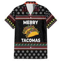 Merry Tacomas Christmas Family Matching Off The Shoulder Long Sleeve Dress and Hawaiian Shirt Xmas Holiday Patterns - Wonder Print Shop