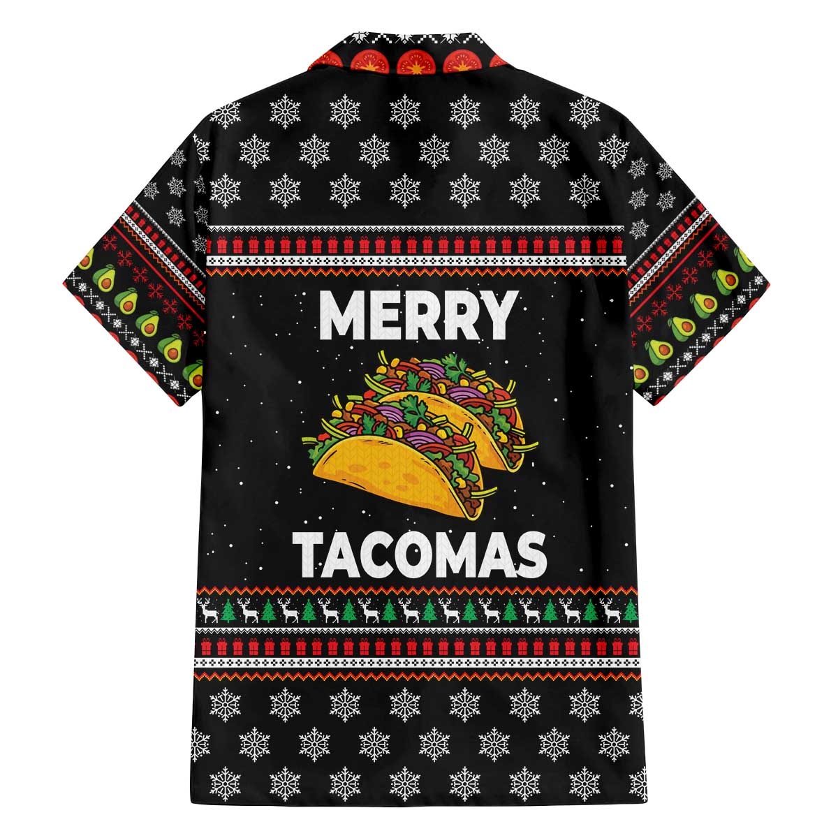 Merry Tacomas Christmas Family Matching Off The Shoulder Long Sleeve Dress and Hawaiian Shirt Xmas Holiday Patterns - Wonder Print Shop