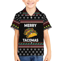 Merry Tacomas Christmas Family Matching Off The Shoulder Long Sleeve Dress and Hawaiian Shirt Xmas Holiday Patterns - Wonder Print Shop