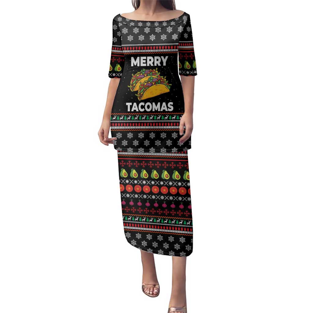 Merry Tacomas Christmas Family Matching Puletasi and Hawaiian Shirt Xmas Holiday Patterns - Wonder Print Shop