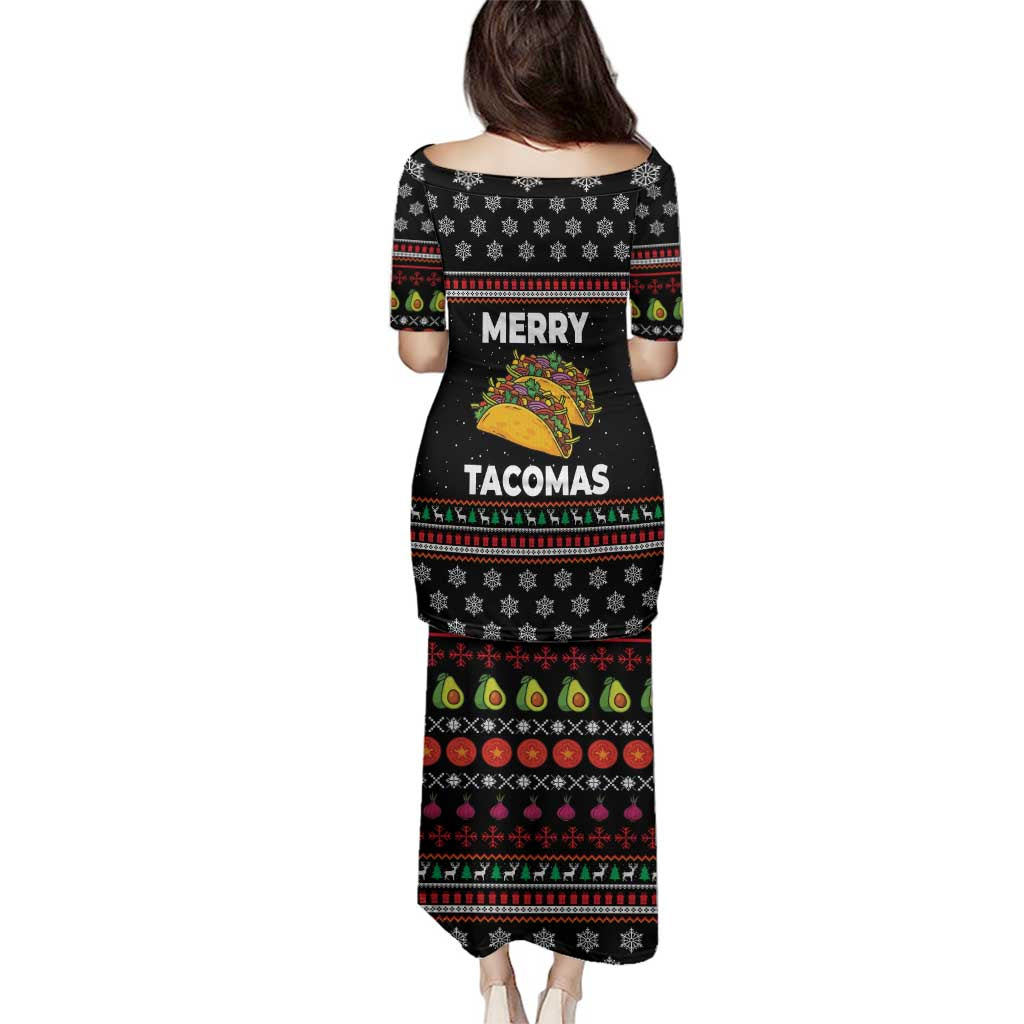 Merry Tacomas Christmas Family Matching Puletasi and Hawaiian Shirt Xmas Holiday Patterns - Wonder Print Shop