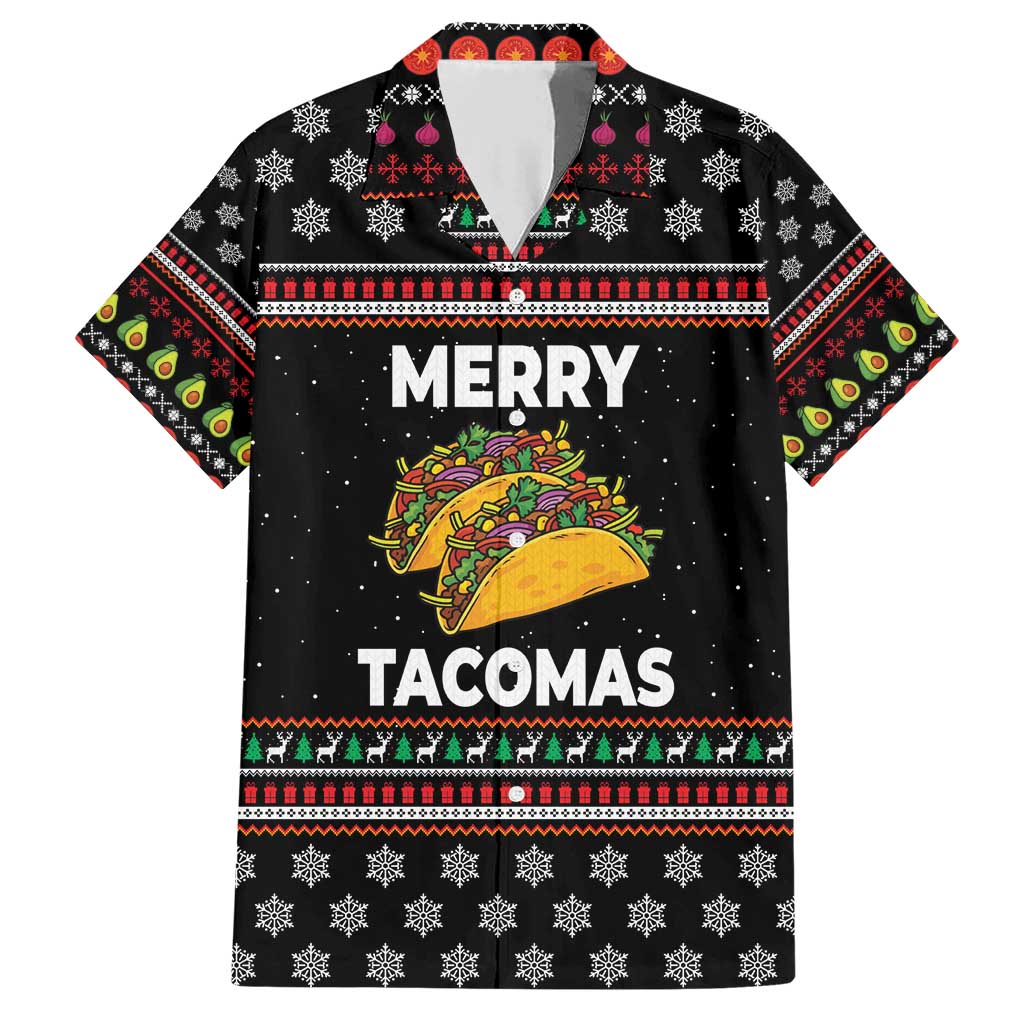 Merry Tacomas Christmas Family Matching Short Sleeve Bodycon Dress and Hawaiian Shirt Xmas Holiday Patterns - Wonder Print Shop