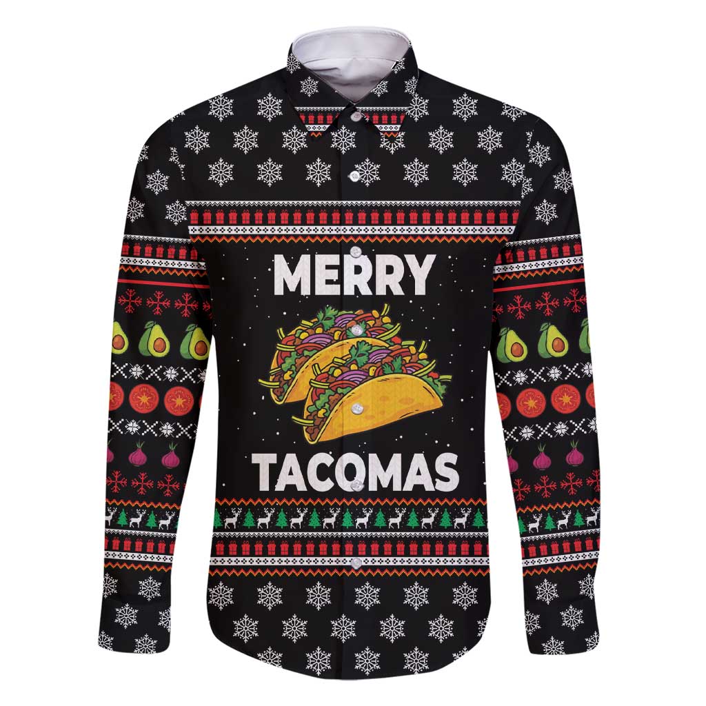 Merry Tacomas Christmas Family Matching Short Sleeve Bodycon Dress and Hawaiian Shirt Xmas Holiday Patterns - Wonder Print Shop