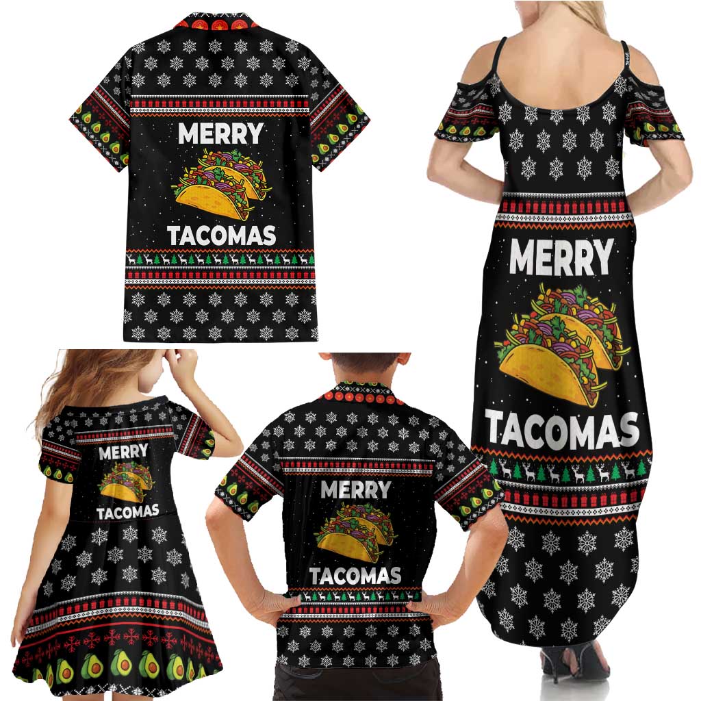 Merry Tacomas Christmas Family Matching Summer Maxi Dress and Hawaiian Shirt Xmas Holiday Patterns - Wonder Print Shop