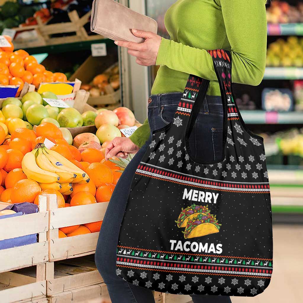 Merry Tacomas Christmas Grocery Bag Xmas Holiday Patterns - Wonder Print Shop