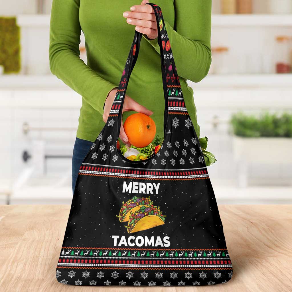 Merry Tacomas Christmas Grocery Bag Xmas Holiday Patterns - Wonder Print Shop