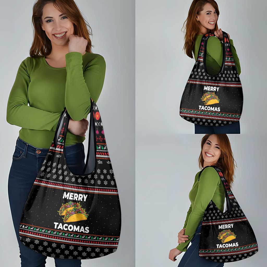 Merry Tacomas Christmas Grocery Bag Xmas Holiday Patterns - Wonder Print Shop