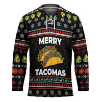 Merry Tacomas Christmas Hockey Jersey Xmas Holiday Patterns - Wonder Print Shop