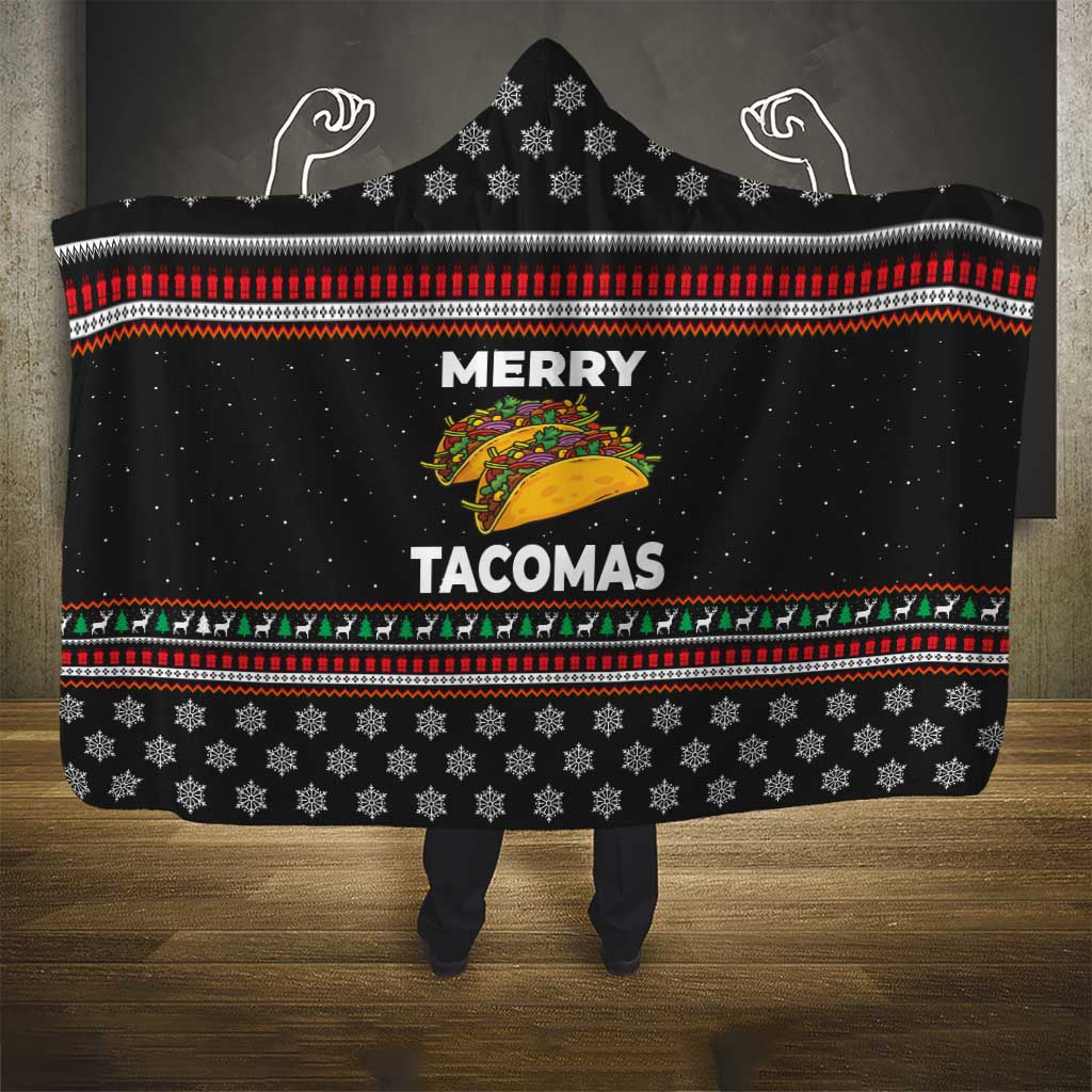 Merry Tacomas Christmas Hooded Blanket Xmas Holiday Patterns - Wonder Print Shop