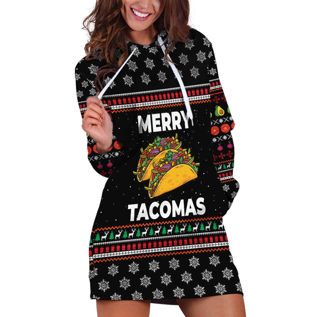 Merry Tacomas Christmas Hoodie Dress Xmas Holiday Patterns - Wonder Print Shop