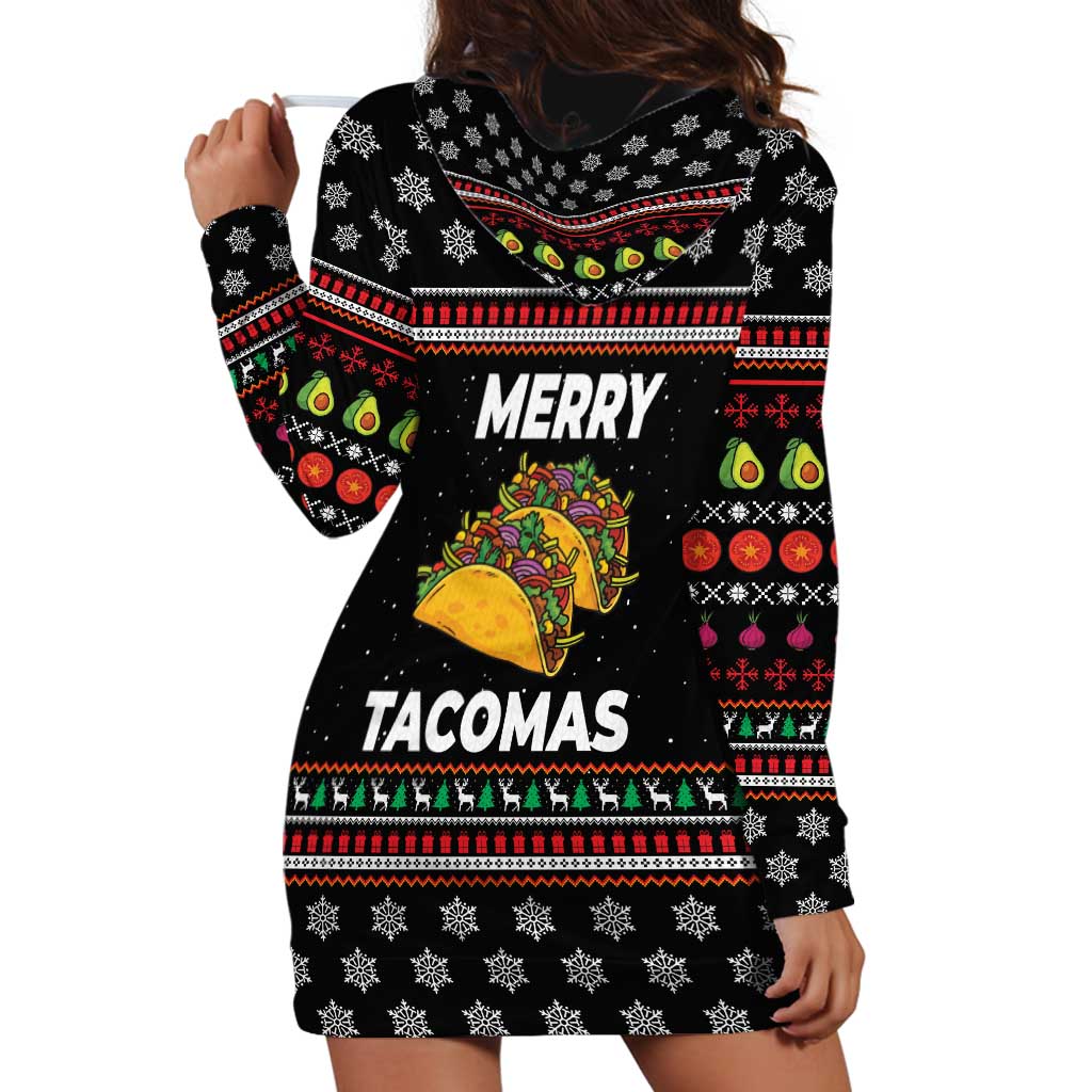 Merry Tacomas Christmas Hoodie Dress Xmas Holiday Patterns - Wonder Print Shop