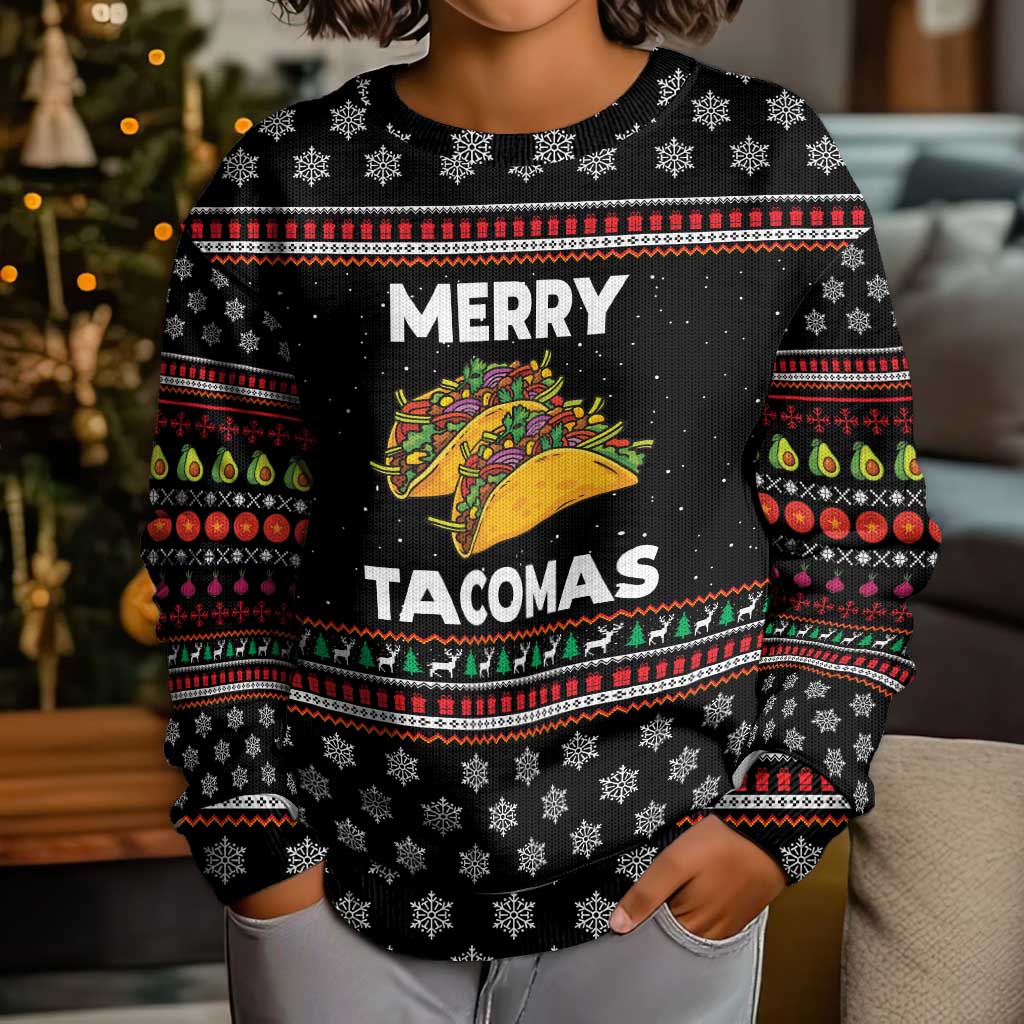 Merry Tacomas Christmas Kid Ugly Christmas Sweater Xmas Holiday Patterns - Wonder Print Shop