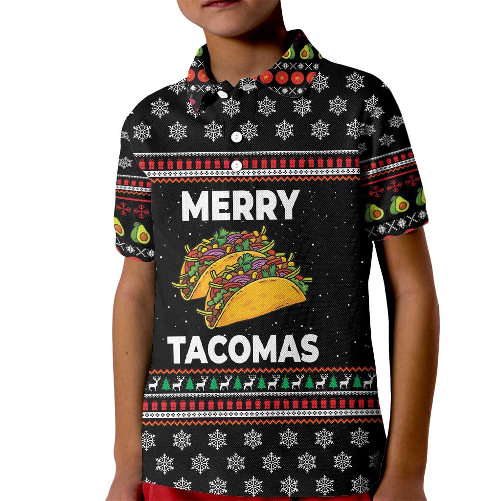 Merry Tacomas Christmas Kid Polo Shirt Xmas Holiday Patterns - Wonder Print Shop