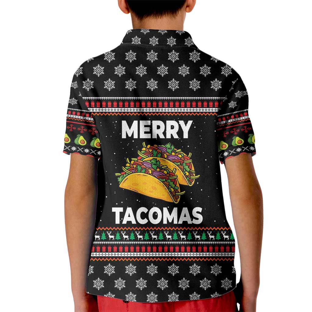 Merry Tacomas Christmas Kid Polo Shirt Xmas Holiday Patterns - Wonder Print Shop