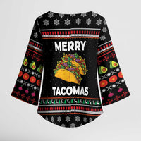 Merry Tacomas Christmas Kimono Sleeve Blouse Xmas Holiday Patterns - Wonder Print Shop