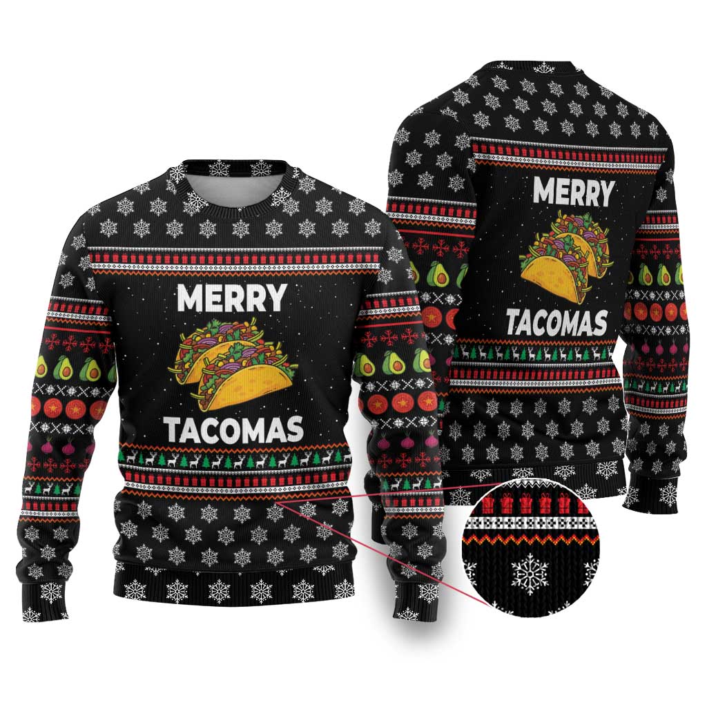 Merry Tacomas Christmas Ugly Christmas Sweater Xmas Holiday Patterns - Wonder Print Shop