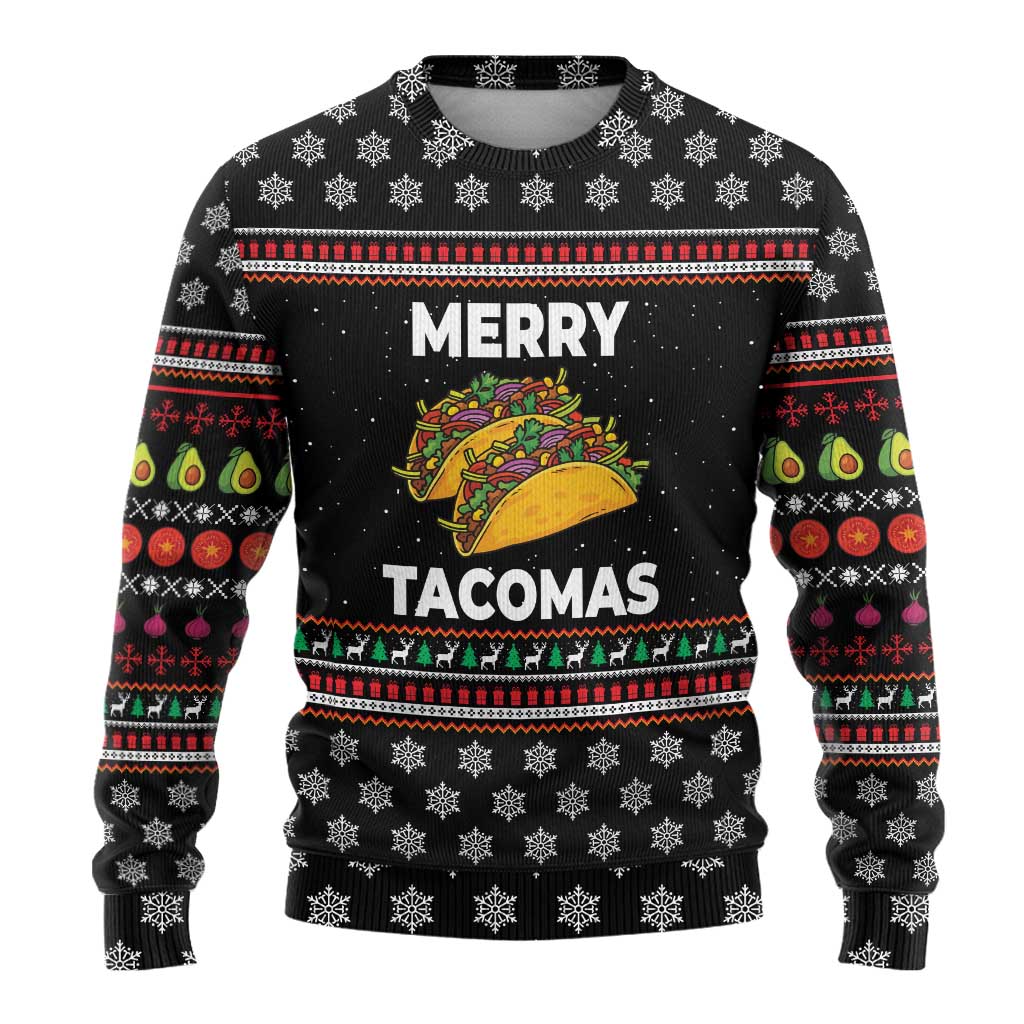 Merry Tacomas Christmas Ugly Christmas Sweater Xmas Holiday Patterns - Wonder Print Shop