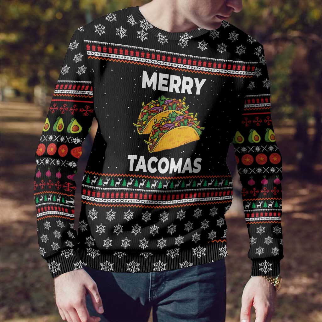 Merry Tacomas Christmas Ugly Christmas Sweater Xmas Holiday Patterns - Wonder Print Shop