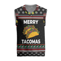 Merry Tacomas Christmas Knitted V-Neck Vest Xmas Holiday Patterns - Wonder Print Shop