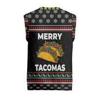Merry Tacomas Christmas Knitted V-Neck Vest Xmas Holiday Patterns - Wonder Print Shop