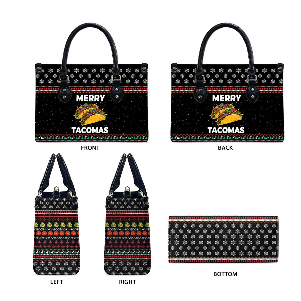 Merry Tacomas Christmas Leather Bag Xmas Holiday Patterns - Wonder Print Shop