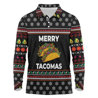 Merry Tacomas Christmas Long Sleeve Polo Shirt Xmas Holiday Patterns - Wonder Print Shop