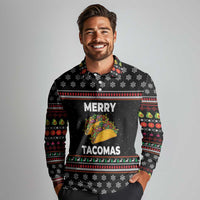 Merry Tacomas Christmas Long Sleeve Polo Shirt Xmas Holiday Patterns - Wonder Print Shop