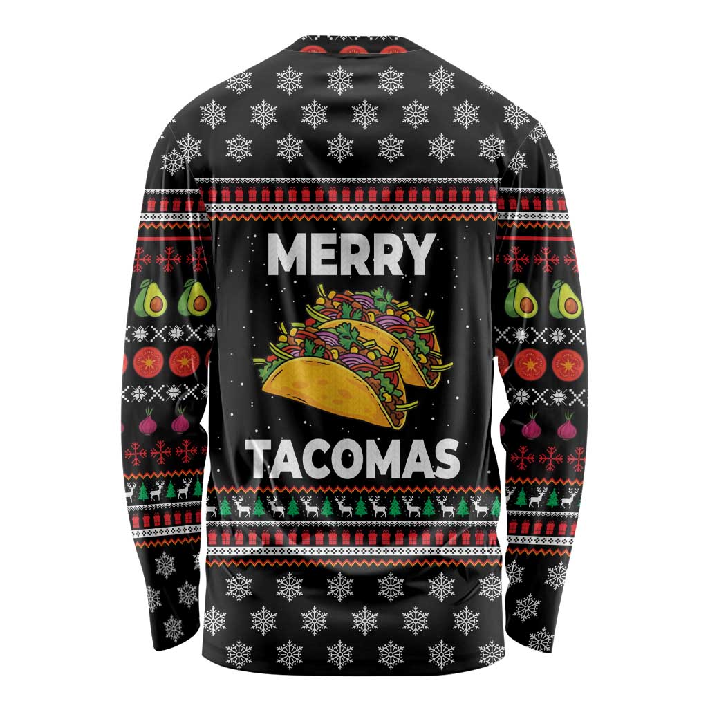 Merry Tacomas Christmas Long Sleeve Shirt Xmas Holiday Patterns - Wonder Print Shop