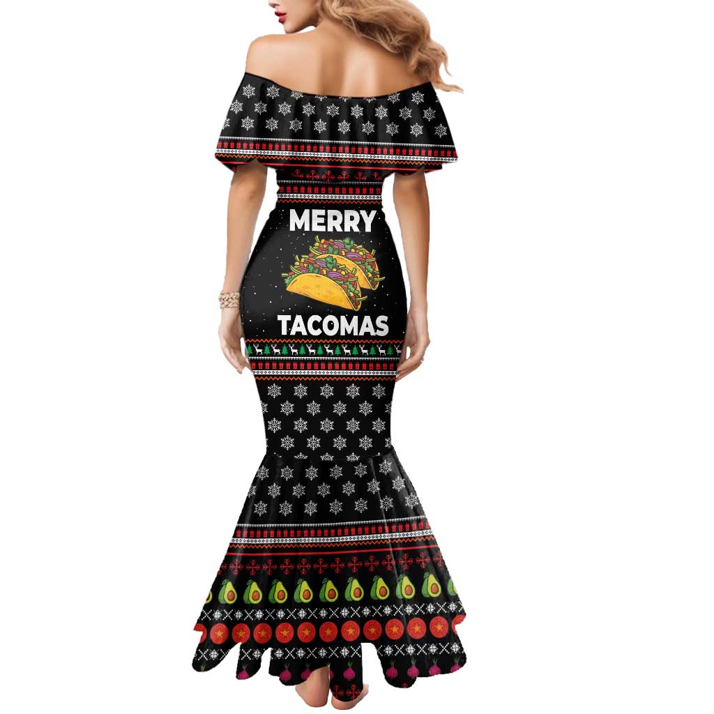 Merry Tacomas Christmas Mermaid Dress Xmas Holiday Patterns - Wonder Print Shop