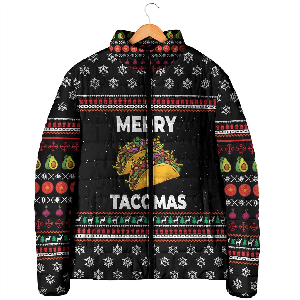 Merry Tacomas Christmas Padded Jacket Xmas Holiday Patterns - Wonder Print Shop