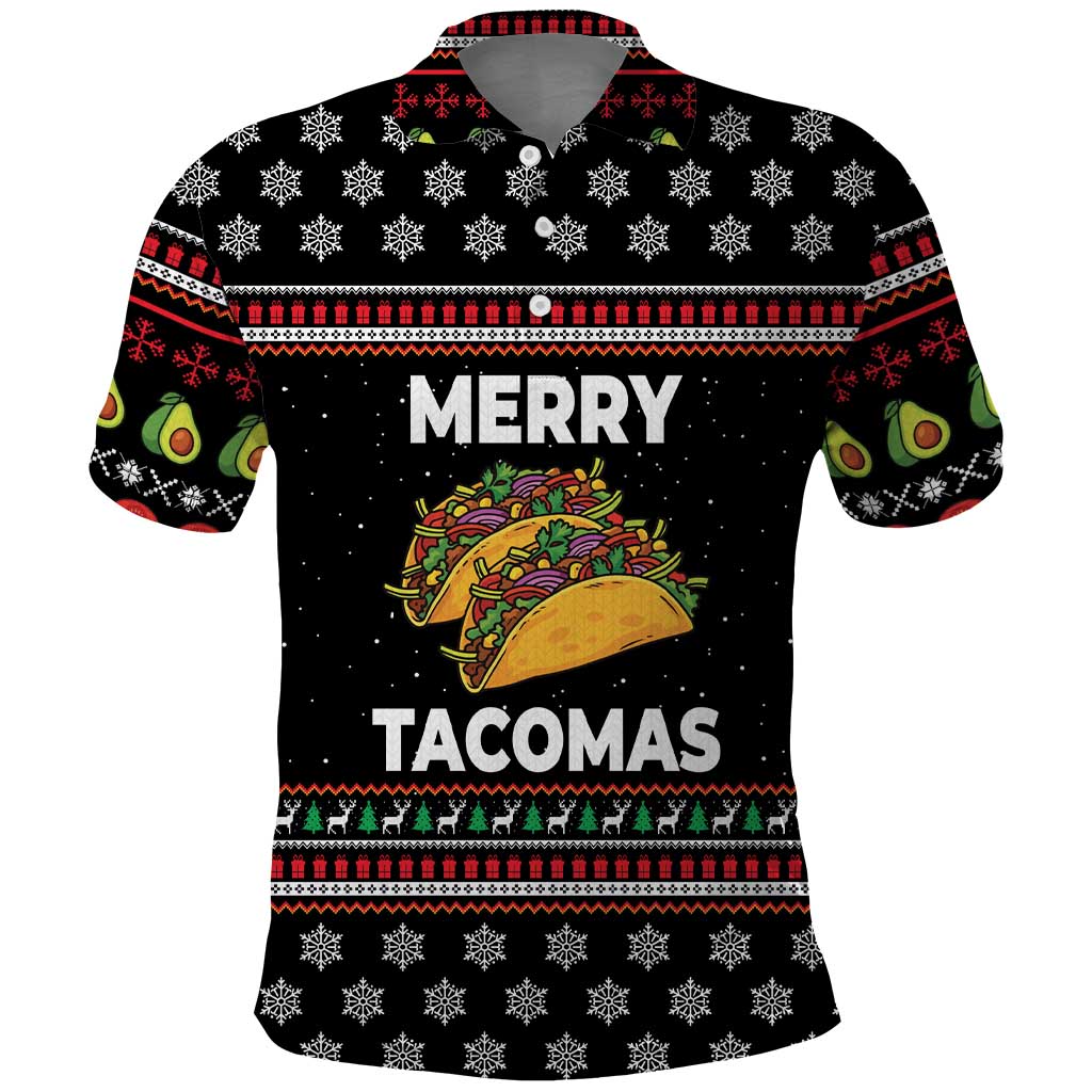 Merry Tacomas Christmas Polo Shirt Xmas Holiday Patterns - Wonder Print Shop