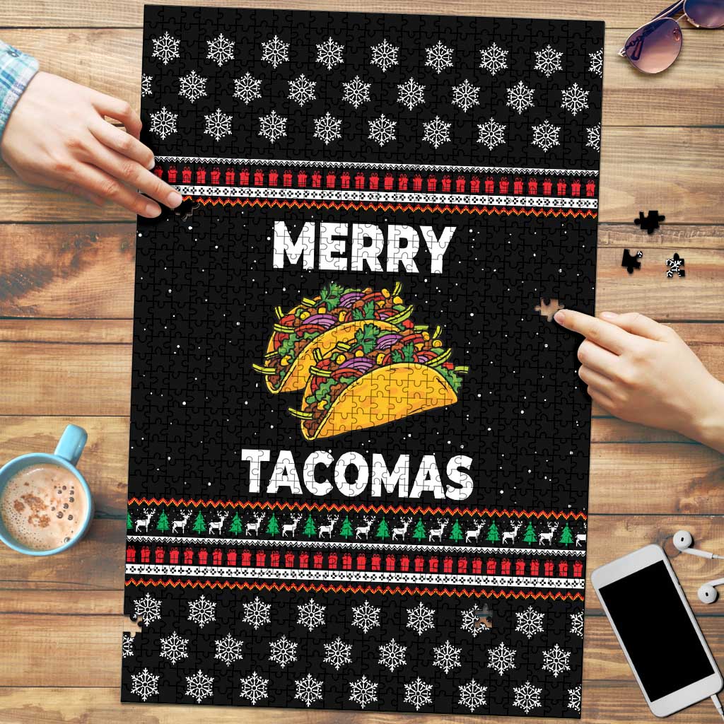 Merry Tacomas Christmas Puzzle Xmas Holiday Patterns - Wonder Print Shop
