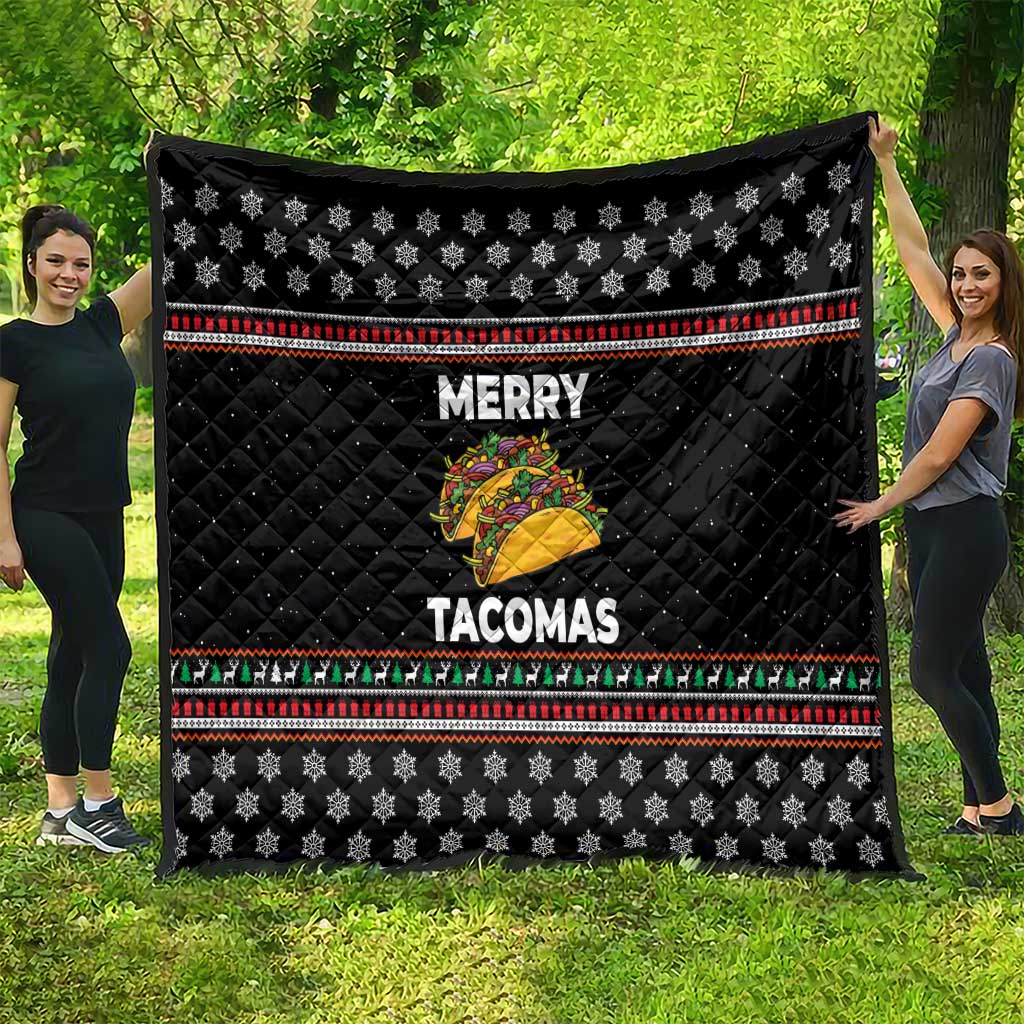 Merry Tacomas Christmas Quilt Xmas Holiday Patterns - Wonder Print Shop