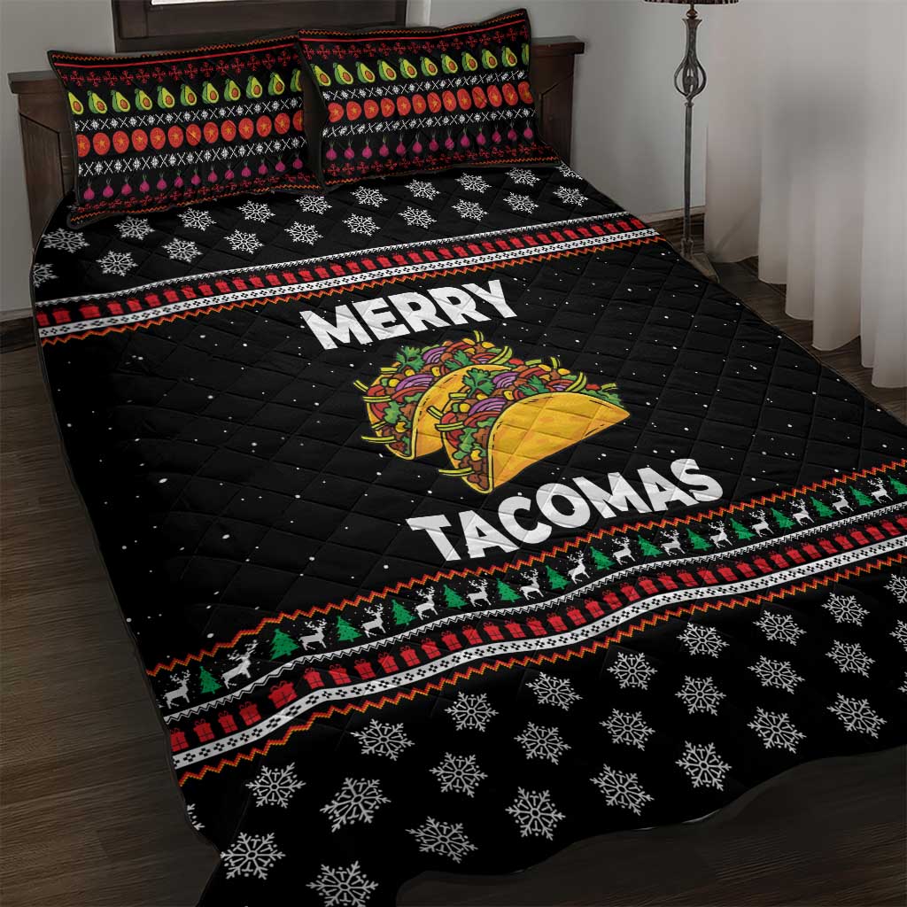 Merry Tacomas Christmas Quilt Bed Set Xmas Holiday Patterns - Wonder Print Shop