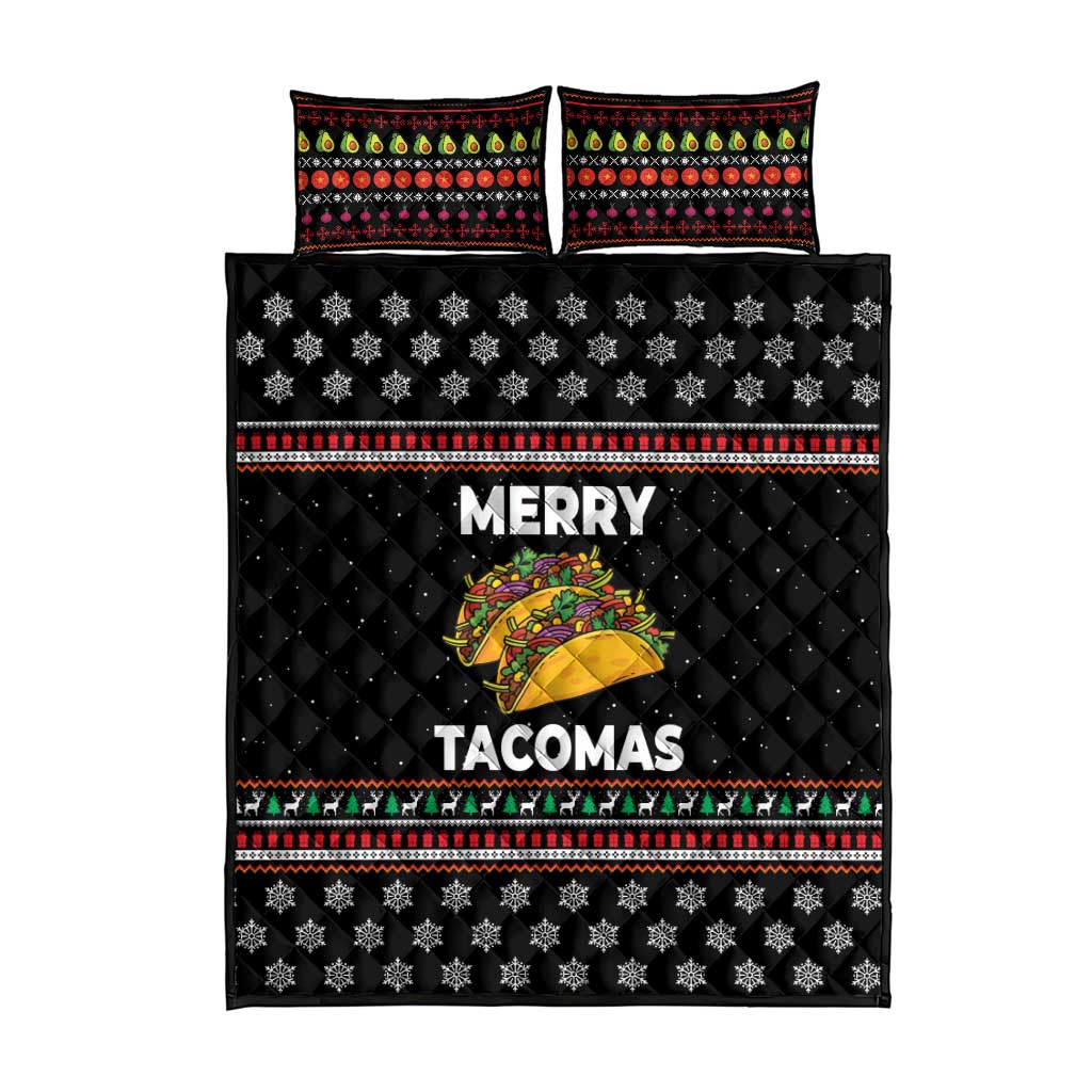 Merry Tacomas Christmas Quilt Bed Set Xmas Holiday Patterns - Wonder Print Shop