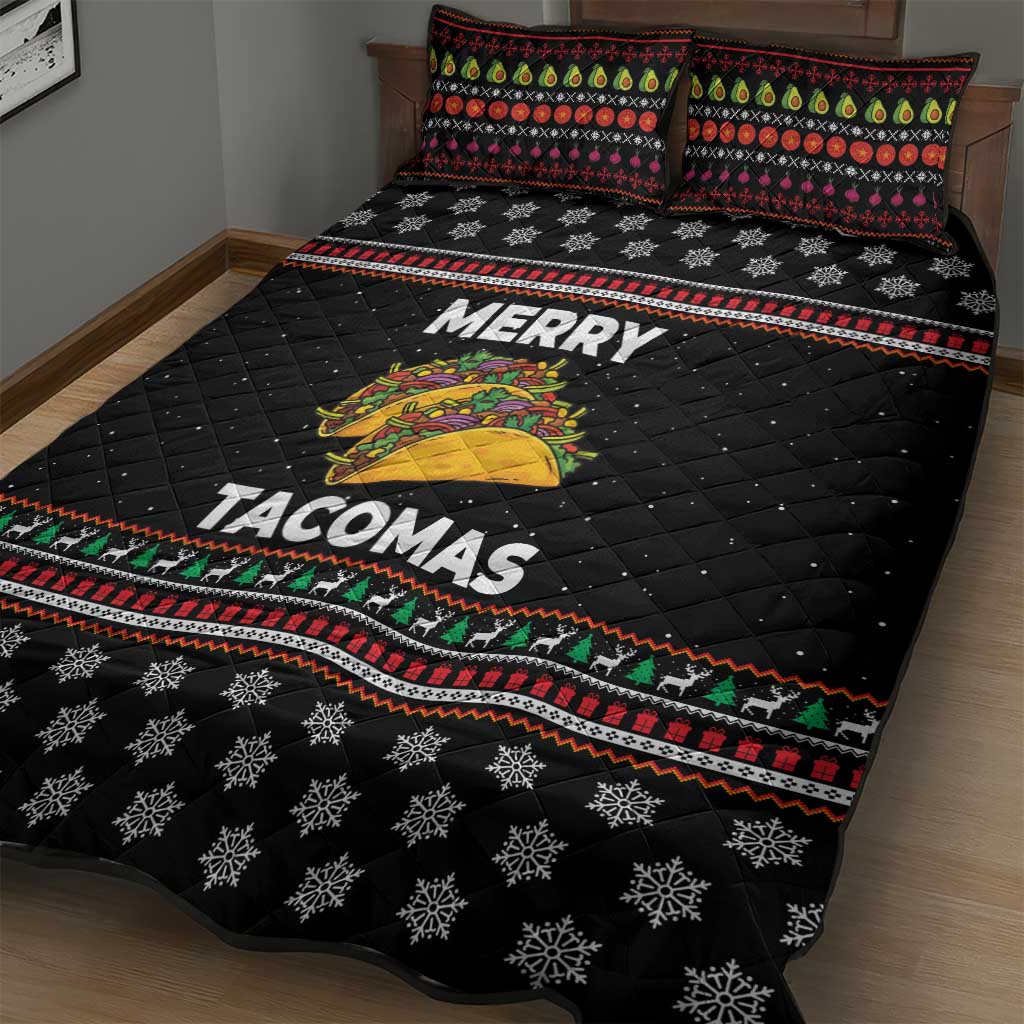 Merry Tacomas Christmas Quilt Bed Set Xmas Holiday Patterns - Wonder Print Shop