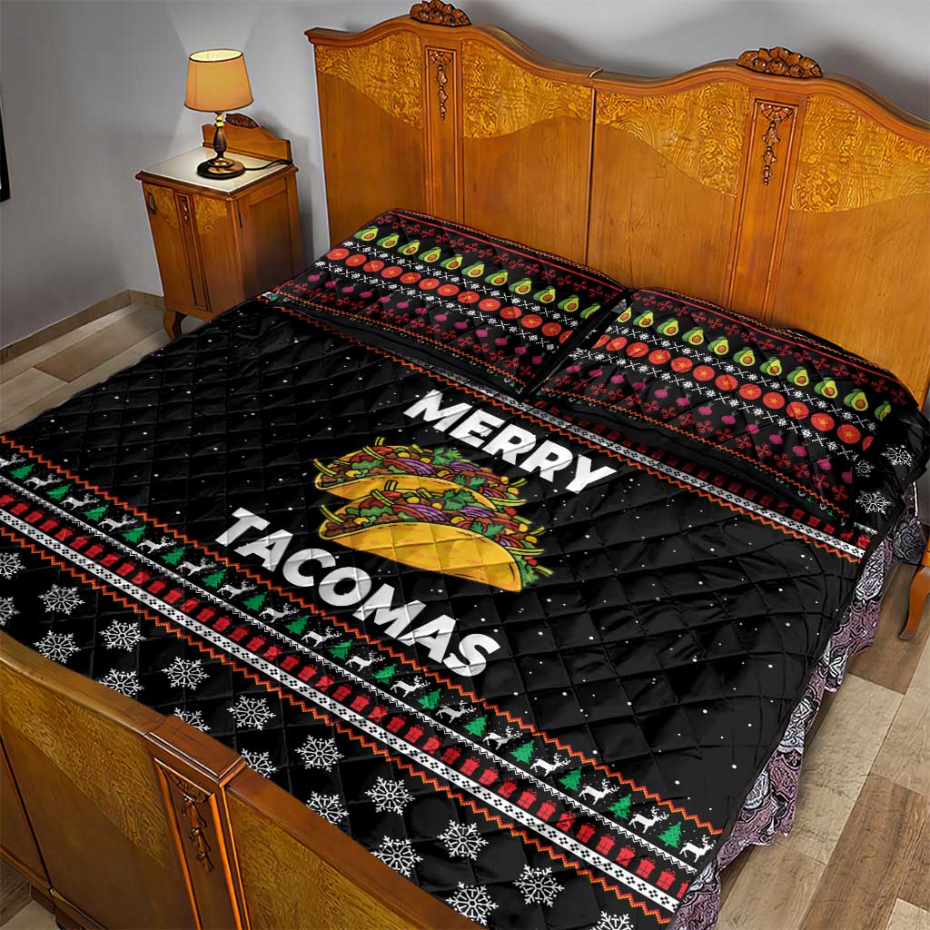 Merry Tacomas Christmas Quilt Bed Set Xmas Holiday Patterns - Wonder Print Shop