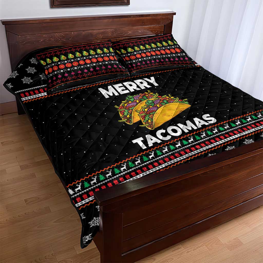 Merry Tacomas Christmas Quilt Bed Set Xmas Holiday Patterns - Wonder Print Shop