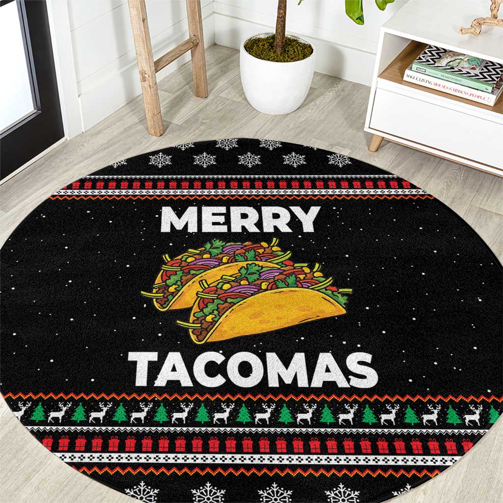 Merry Tacomas Christmas Round Carpet Xmas Holiday Patterns - Wonder Print Shop