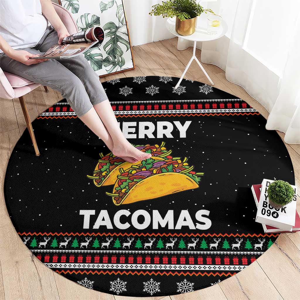 Merry Tacomas Christmas Round Carpet Xmas Holiday Patterns - Wonder Print Shop