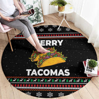 Merry Tacomas Christmas Round Carpet Xmas Holiday Patterns - Wonder Print Shop