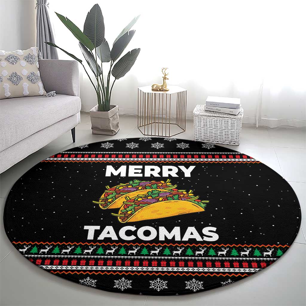 Merry Tacomas Christmas Round Carpet Xmas Holiday Patterns - Wonder Print Shop