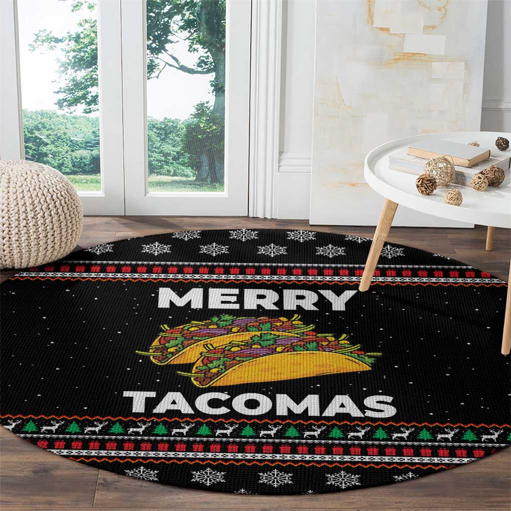 Merry Tacomas Christmas Round Carpet Xmas Holiday Patterns - Wonder Print Shop
