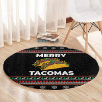 Merry Tacomas Christmas Round Carpet Xmas Holiday Patterns - Wonder Print Shop