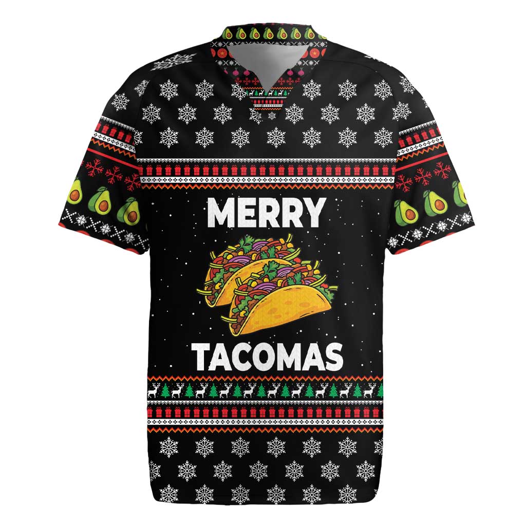 Merry Tacomas Christmas Rugby Jersey Xmas Holiday Patterns - Wonder Print Shop